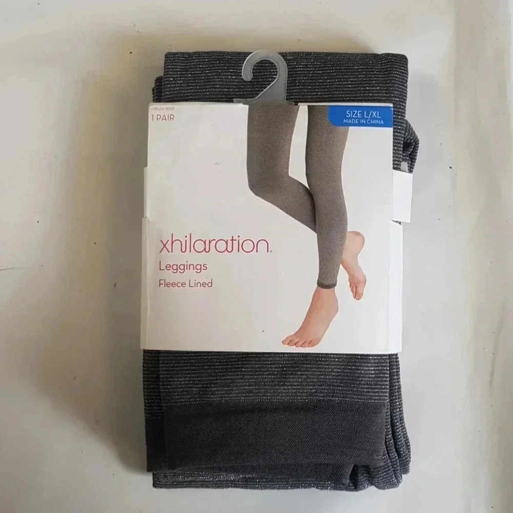 Exhilaration legging fleece lined full gray SzL/XL